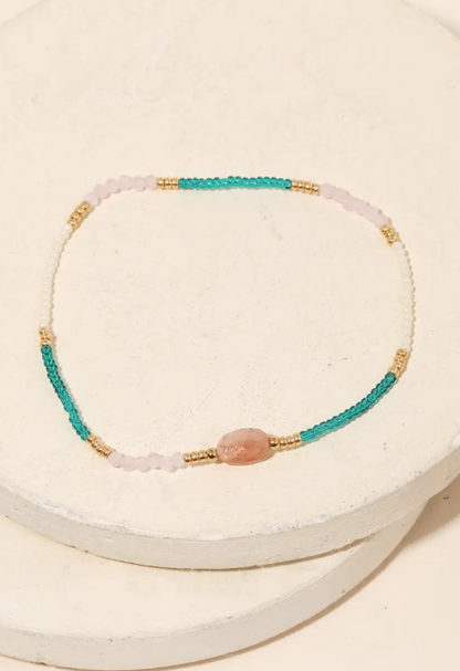 SALE!!! Dainty Bead Oval Charm Bracelet (2 Colors)