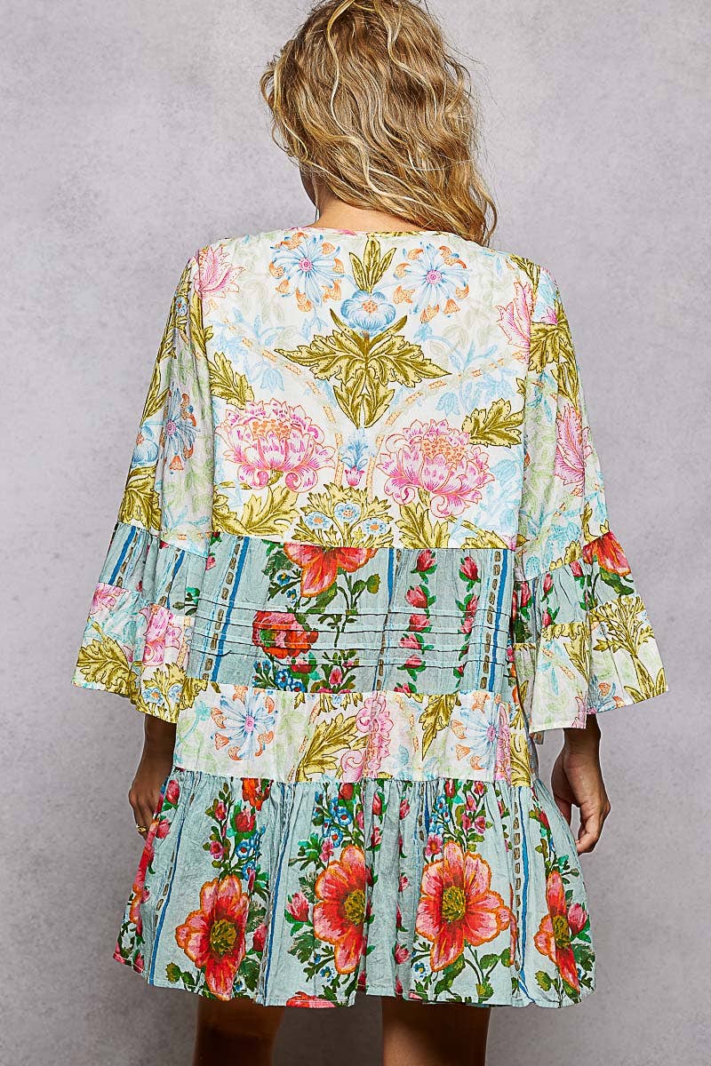 V-neck Woven Dress🐚 (S-L)(RUNS BIG)