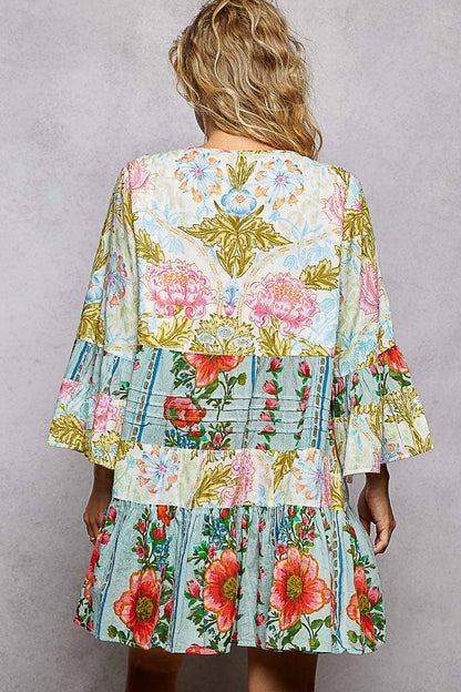 V-neck Woven Dress🐚 (S-L)(RUNS BIG)