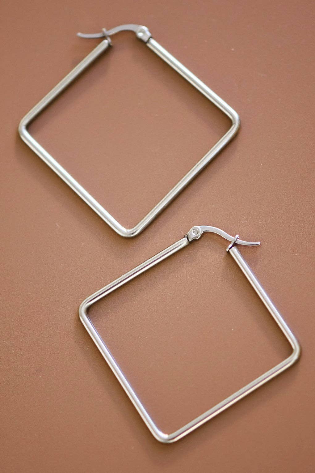 Tarnish-Resistant Waterproof Stainless Steel Hoop Earrings - 7152