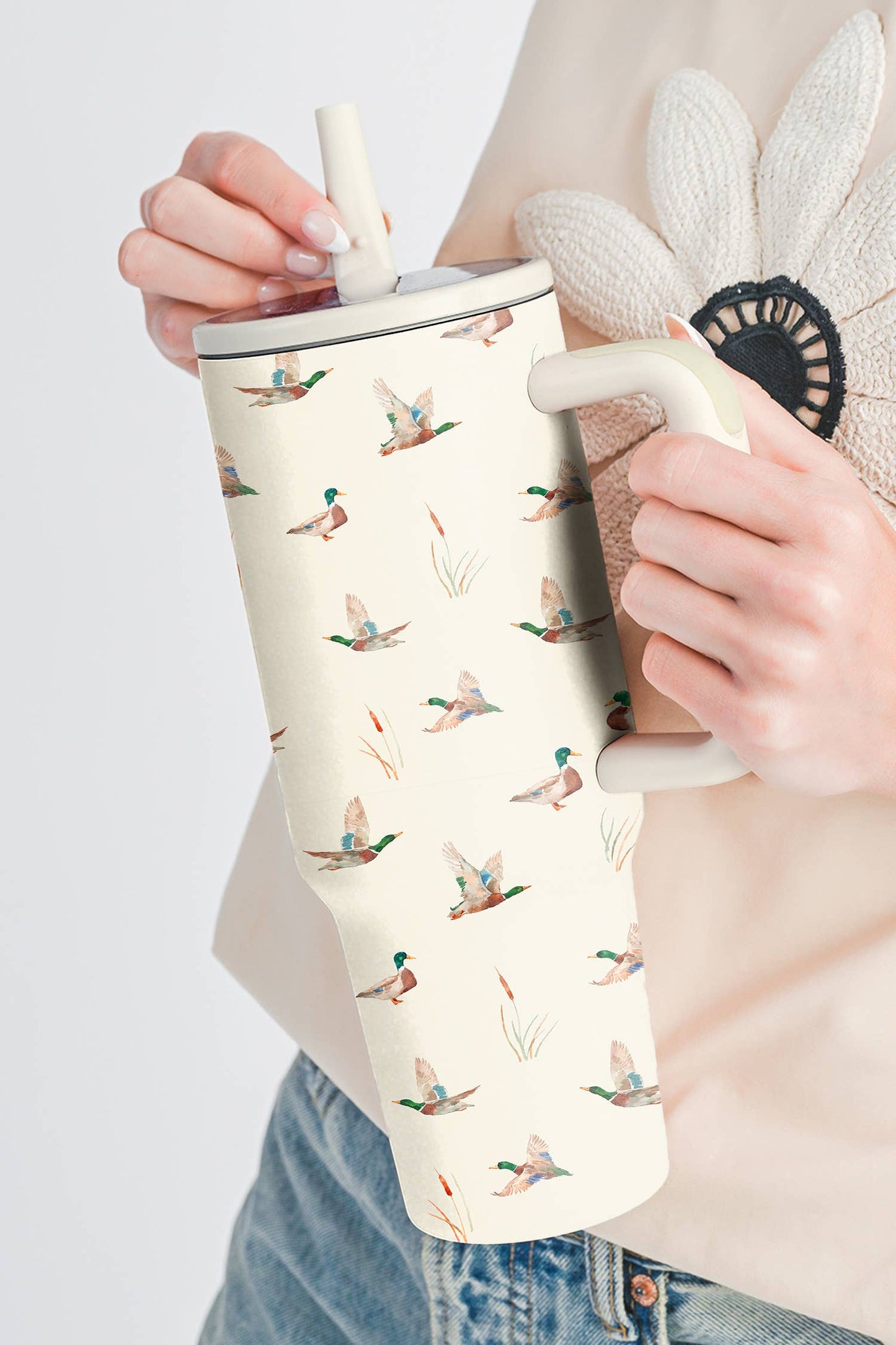 🦆Mallard Flip Straw Large Handle Tumbler
