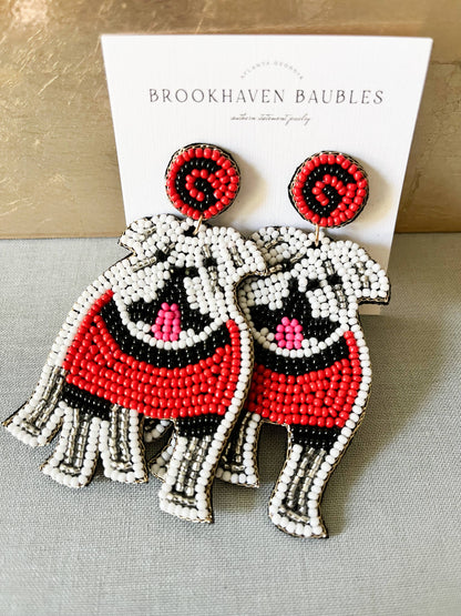 Bulldog beaded earrings