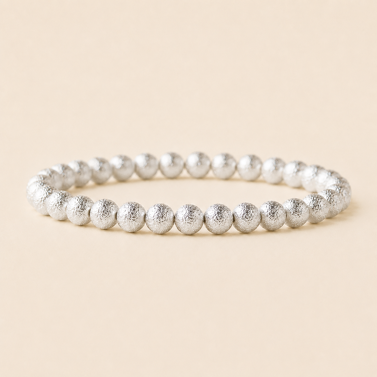 Layering Bracelets-6mm Silver Stacking Bracelets-Textured