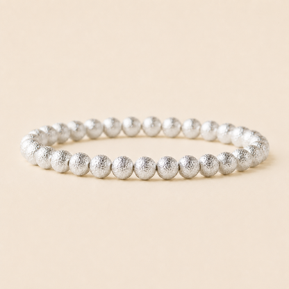 Layering Bracelets-6mm Silver Stacking Bracelets-Textured