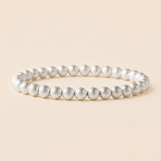 Layering Bracelets-6mm Silver Stacking Bracelets-Textured