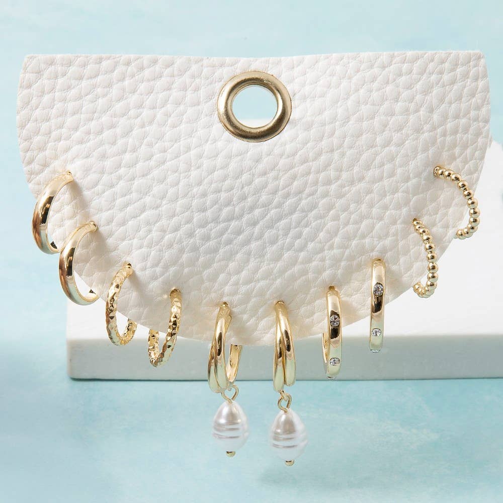 Mixed Metallic Hoop Earrings Set(Gold and Silver)