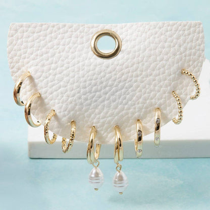 Mixed Metallic Hoop Earrings Set(Gold and Silver)