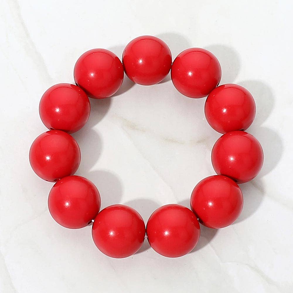 Chunky Round Beaded Stretch Bracelet(3 Colors)