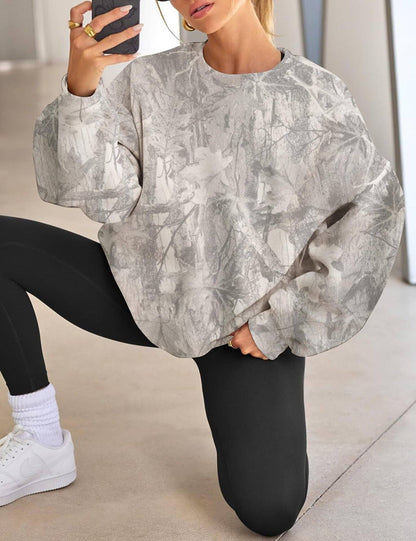 Camo Print Oversized Crewneck