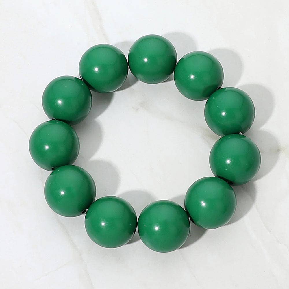 Chunky Round Beaded Stretch Bracelet(3 Colors)