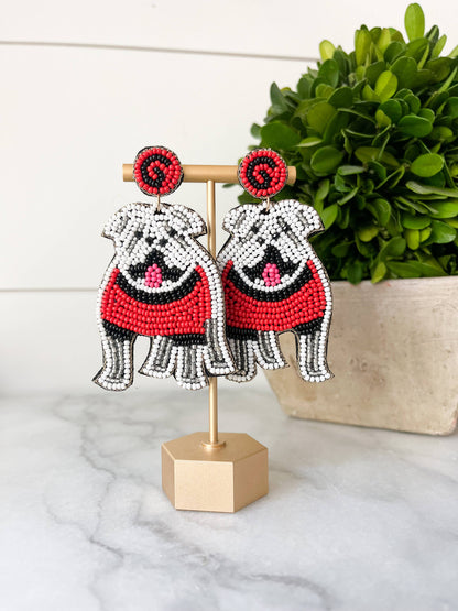 Bulldog beaded earrings