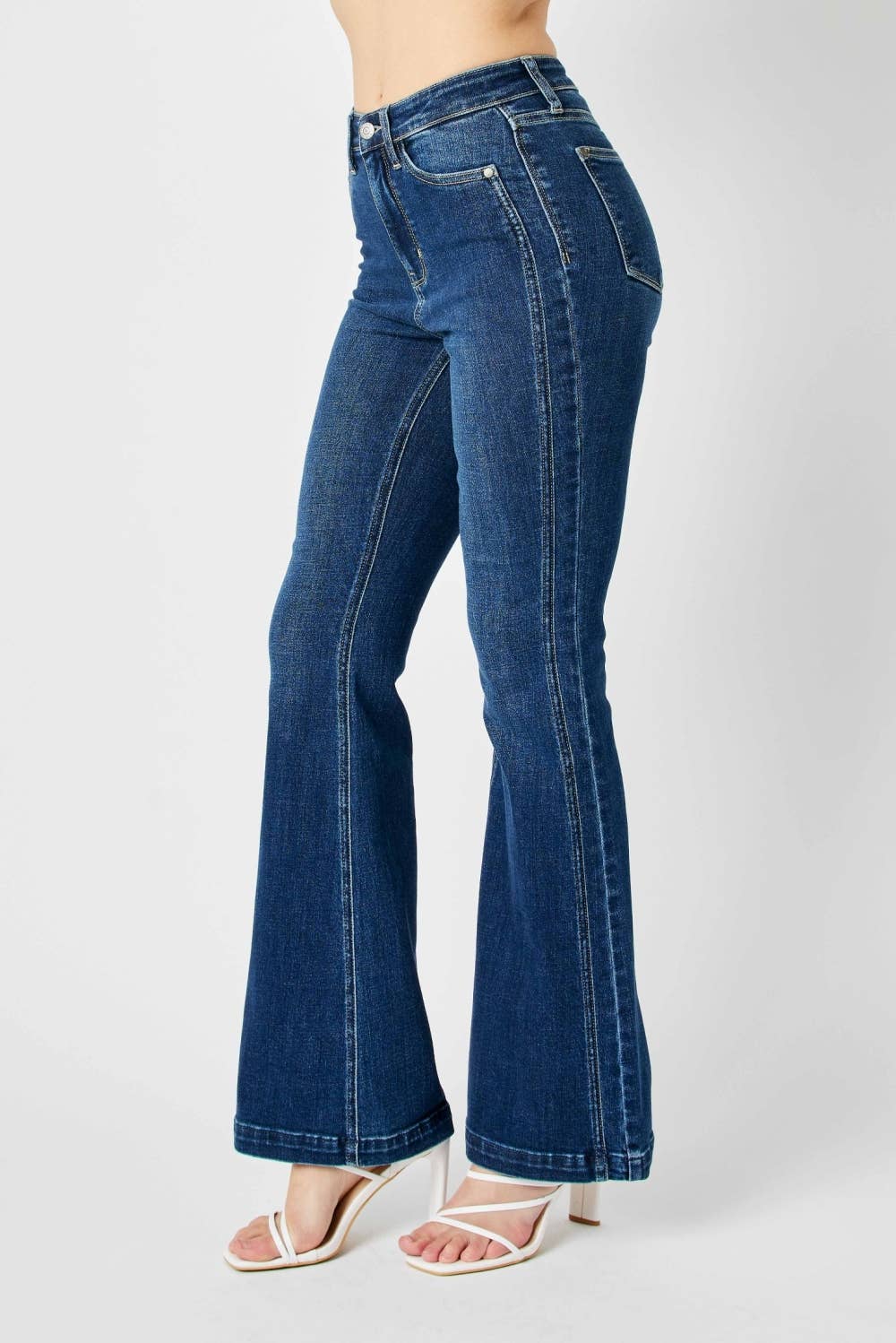 HW Angled Side Seam Detail Flare - PLUS