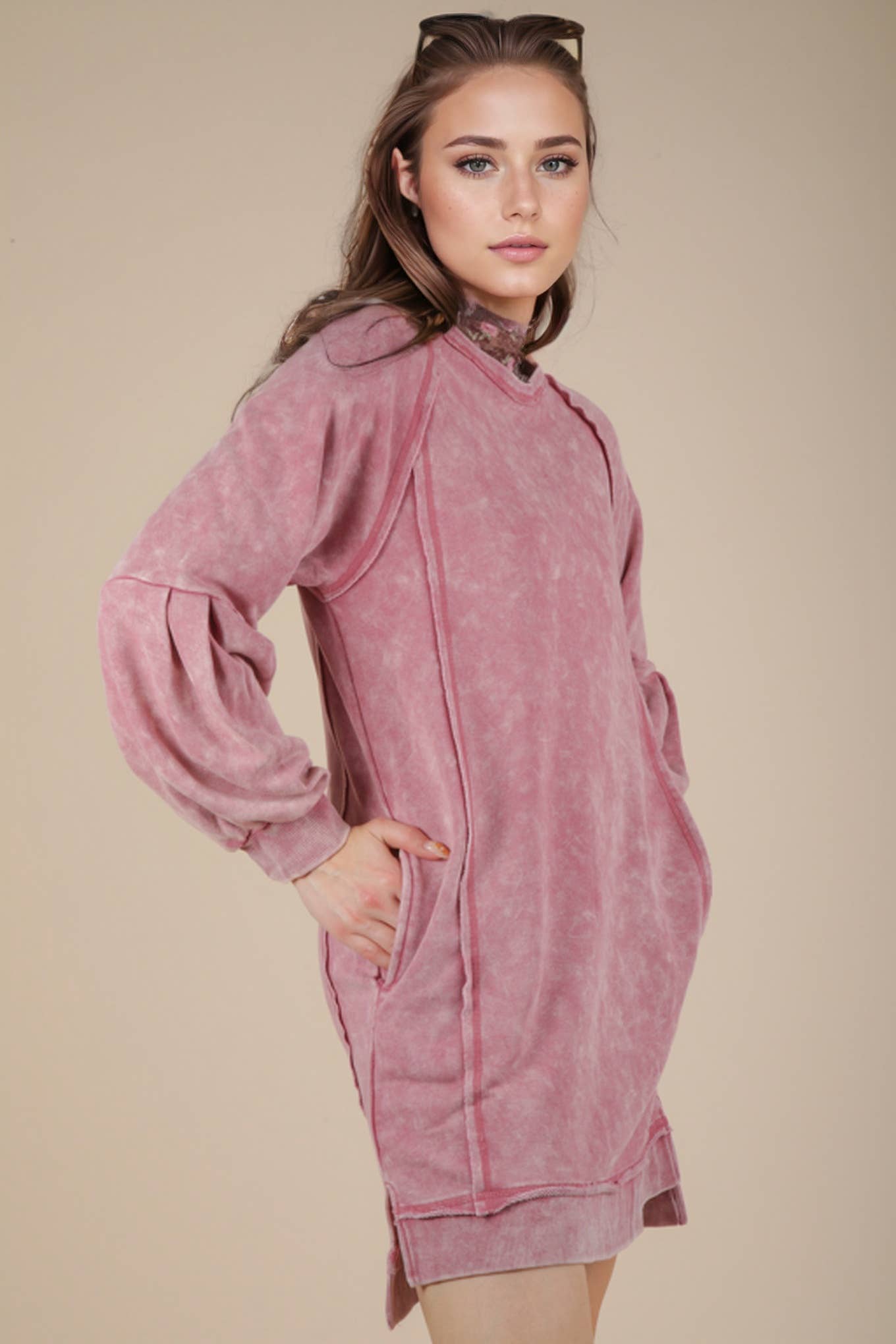 SALE! The Lindie Mineral Washed Casual Mini Dress (S-L)(2 Colors)
