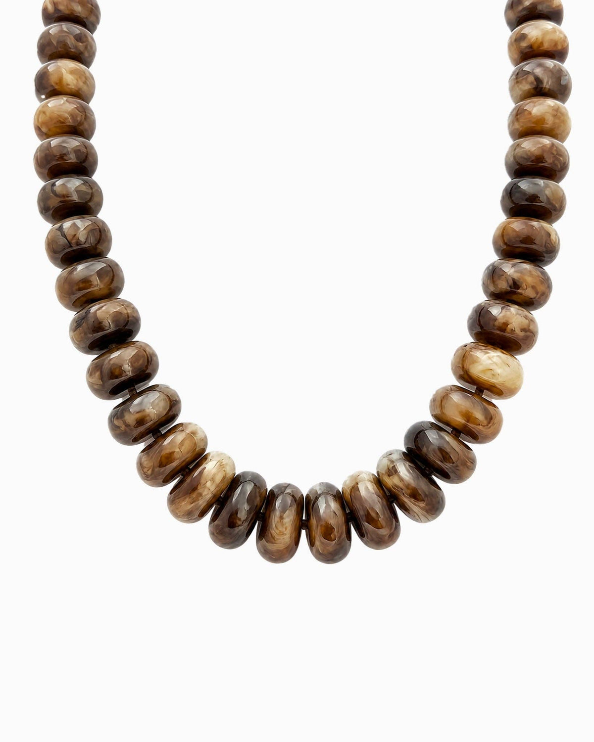 Neutral Chunky Marble Seed Bead Statement Necklace
