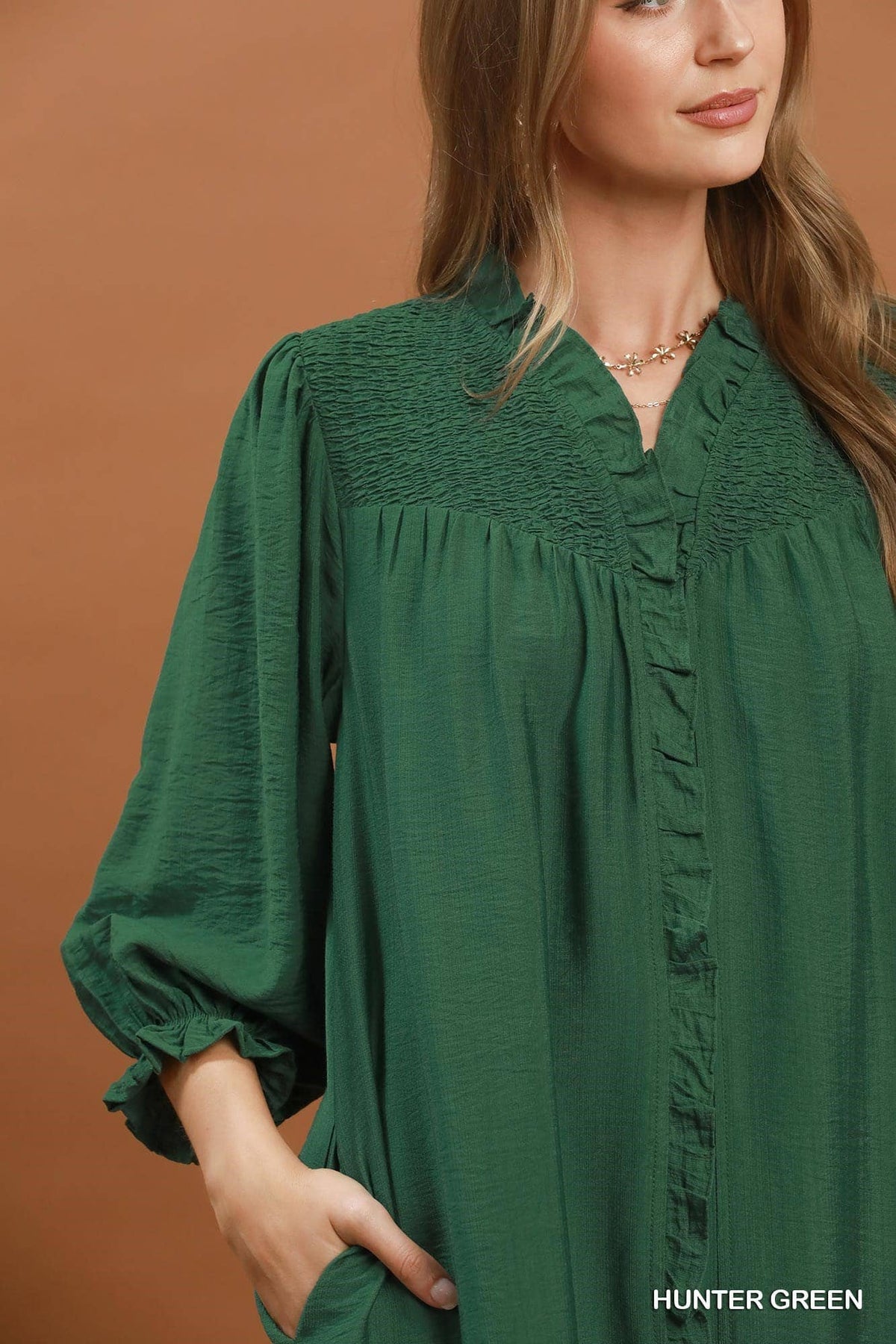 Smocked Ruffle Detail Tiered Mini Dress