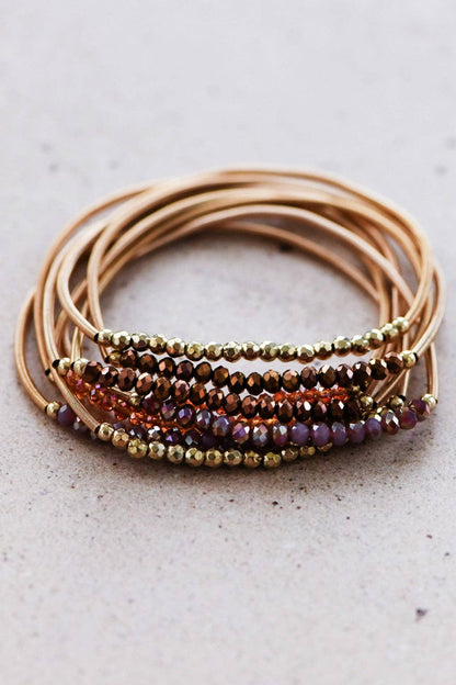 Boho Layered Spring Coil Guitar String Bracelet Set - 6964