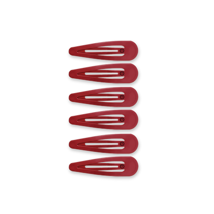 TELETIES - Burgundy Wild Side Snap Clips (6Ct)