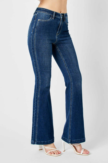 HW Angled Side Seam Detail Flare - PLUS