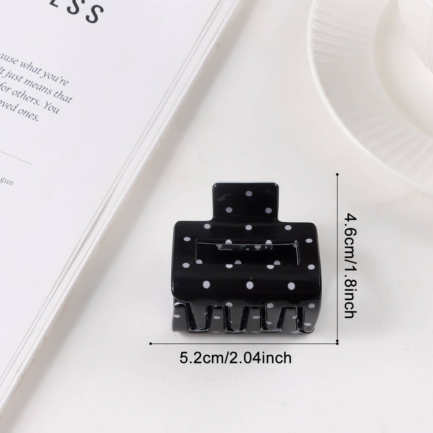Classic Polka Dot⚫️ Square Claw Clip