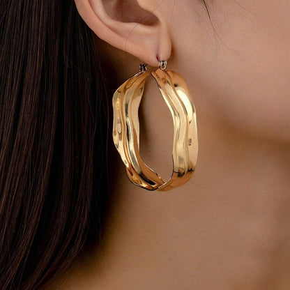 18K STAINLESS STEEL WATERPROOF TARNISH FREE HOOPS