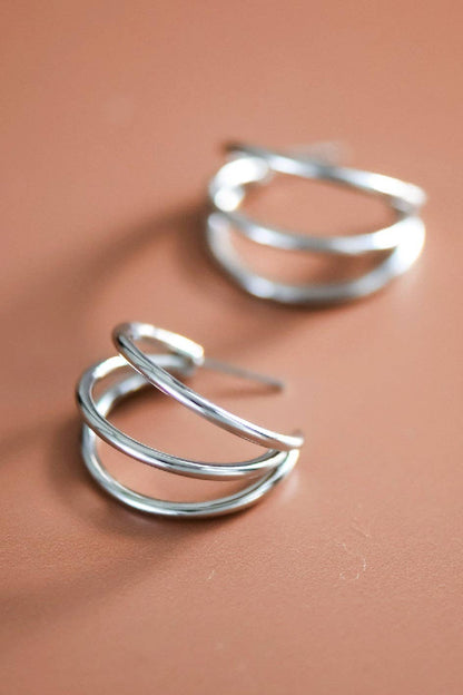 Tarnish-Resistant Waterproof Stainless Steel Hoop Earrings - 7133