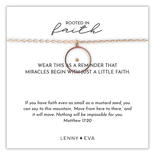 Rooted in Faith Circle Mustard Seed Necklace | Matthew 17:20