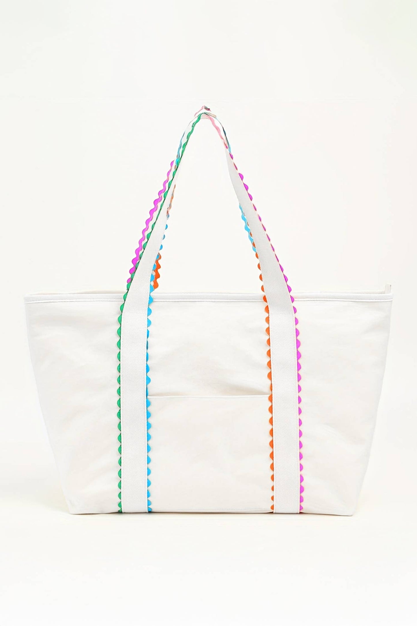 🩷💛🧡Colorful Trimmed Canvas Everyday Tote Bag