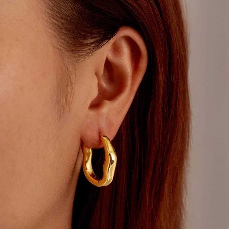 18K STAINLESS STEEL WATERPROOF TARNISHFREE U HOOPS