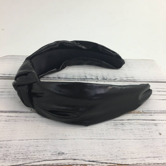Faux leather knot headband 