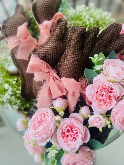 SALE!!!! Handmade Vintage Linen “Chocolate” Bunnies🐰 – Easter Rabbit