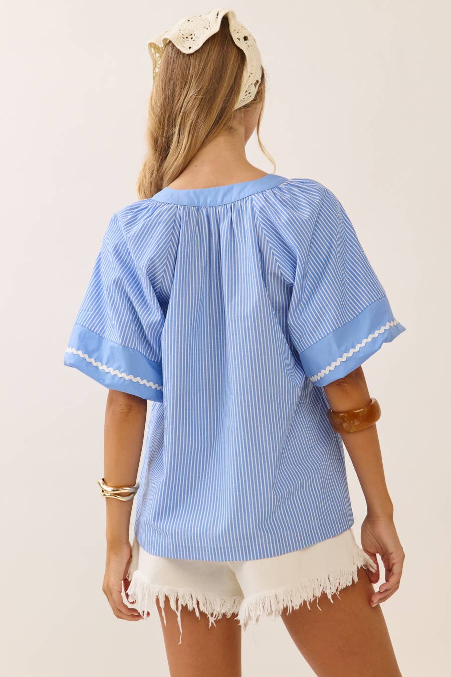 The LeAnna Striped Woven Blouse (S-L)