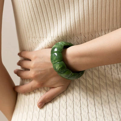 Color-Block Acrylic Stretch Cord Bracelet