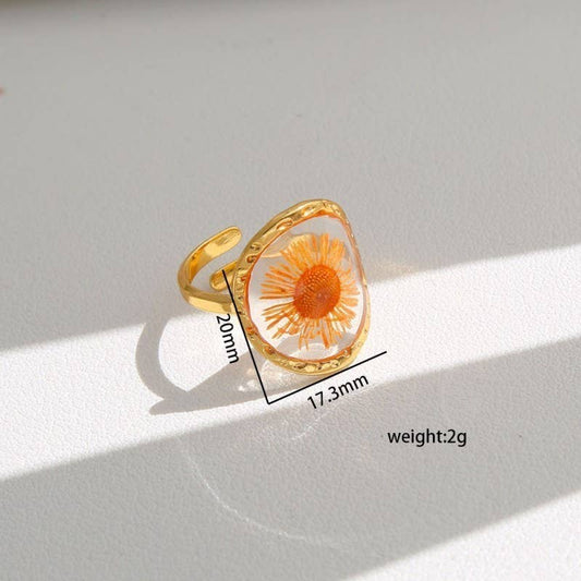 18K STAINLESS STEEL TARNISH FREE FLORAL RINGS (3 Options)