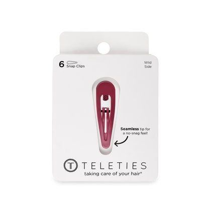 TELETIES - Burgundy Wild Side Snap Clips (6Ct)