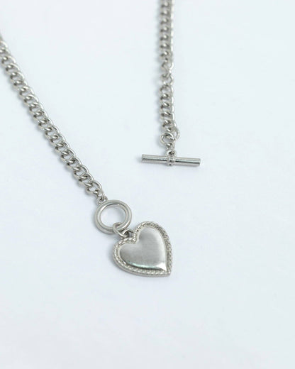 Vintage Chunky Heart Toggle Necklace