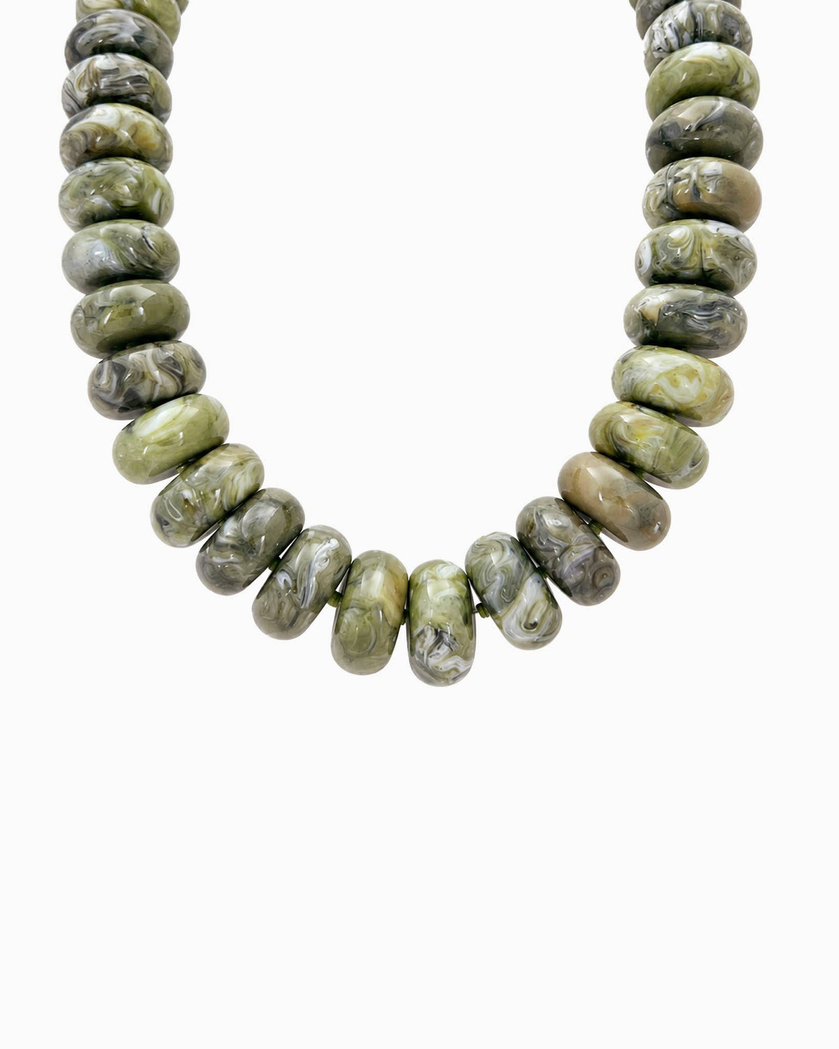 Chunky Marble Seed Bead Statement Necklace